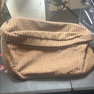 Cozy Brown Corduroy Shoulder Bag
